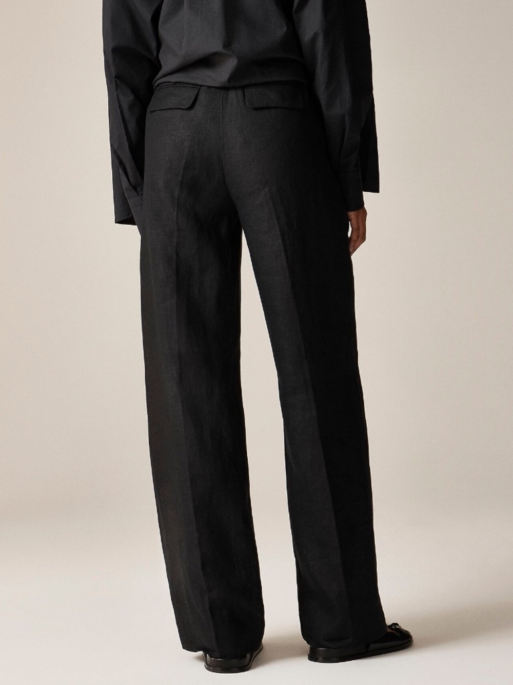 New JCREW Size 4 Wide Leg Essential Pant in Linen Black $128 BW528 - Picture 3 of 5